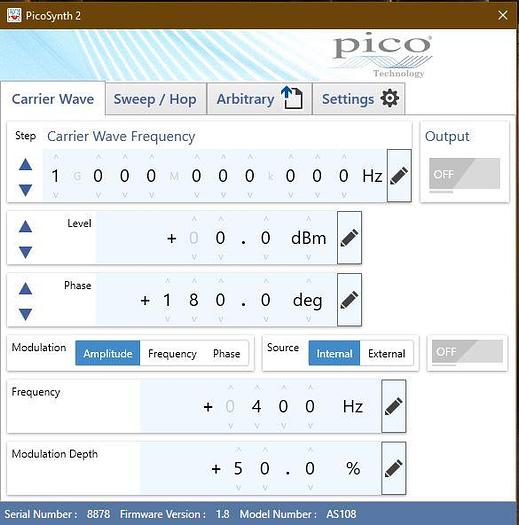Used Pico Technology PicoSource AS108