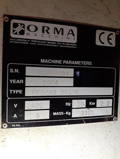 Used Orma Machine PFS/80 20/10