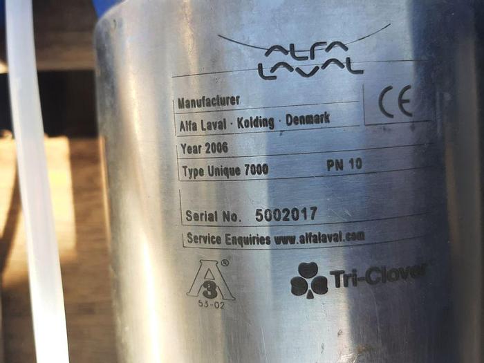 Used Valve, Shut-Off, 2-1/2", Stainless Steel, Alfa Laval, Unique 7000 #S744657