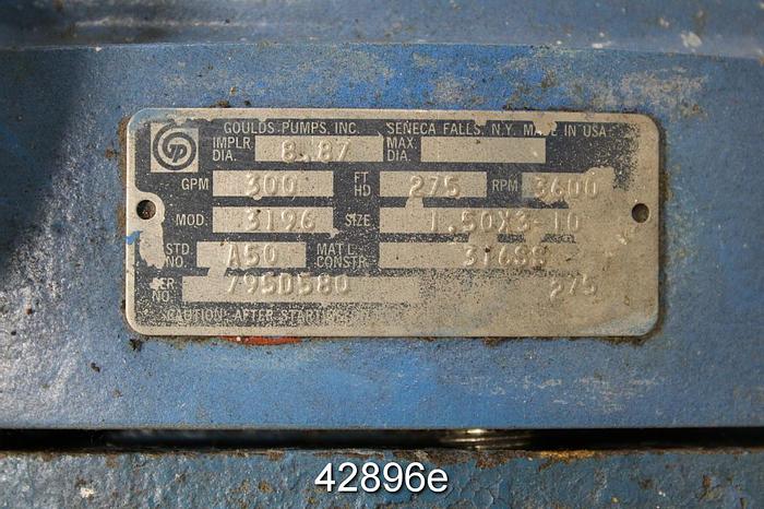 Used Goulds 3196 1.5x3x10 Pump, Stainless Steel Casing #42896