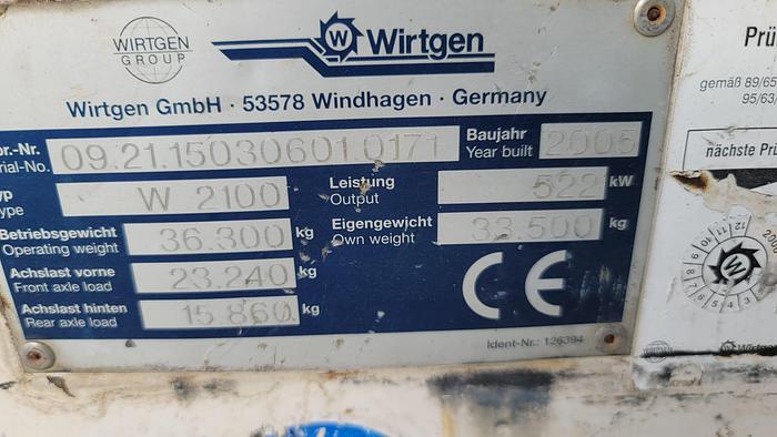 Used 2005 Wirtgen W2100