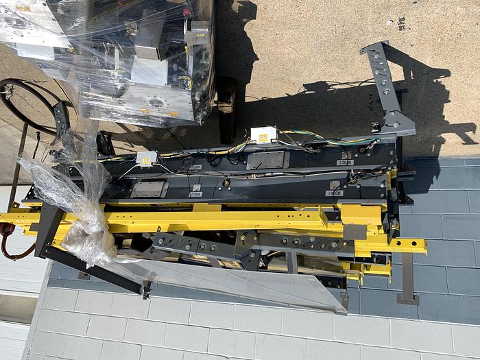 Used CONVEYOR SECTIONS, BALL, ROLLER, POWERED PLC CONTROLLED TRANSFER CONVEYOR,  SAFTEY FENCING