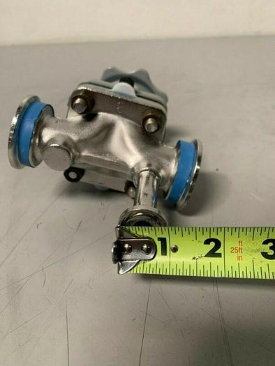Used ITT Pure-Flo Diaphragm Valve w/ 1" & 1/2" Sanitary Fittings