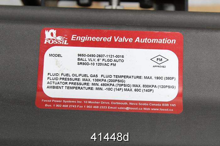 Used Fps Model 9650-0480-2507-0015 6" Ball Valve #41448