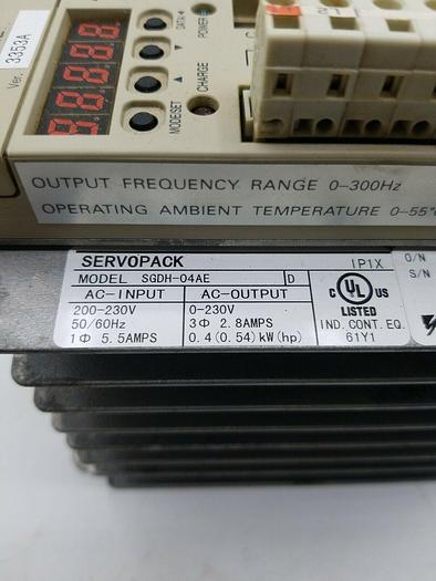 Used Yaskawa Servopack SGDH-04AE /D