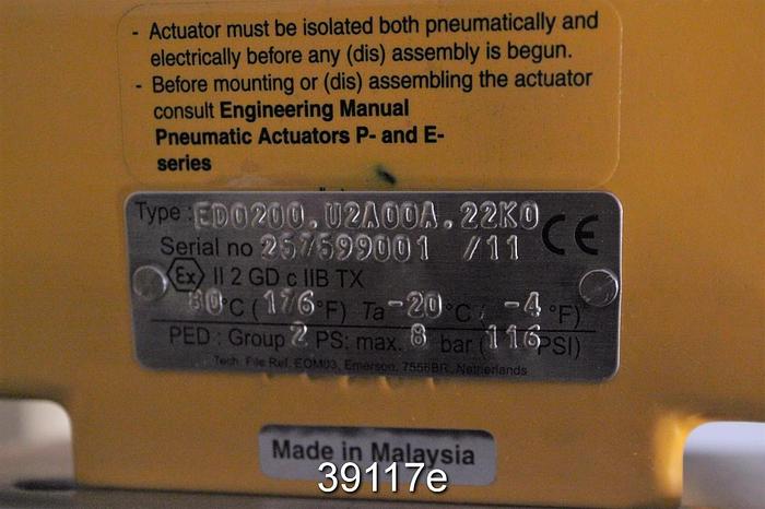 Unused Gemco 8" P21 High Performance Spherical Disc Valve, Unused #39117