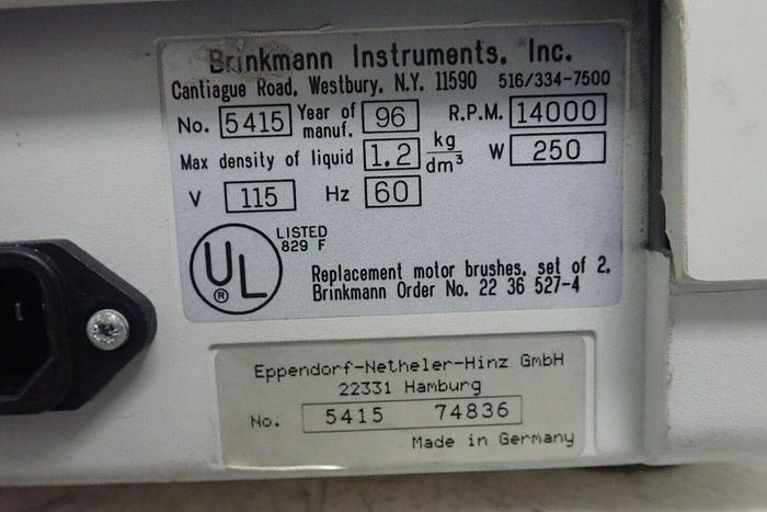 Used Eppendorf 5415 C Table-Top Centrifuge