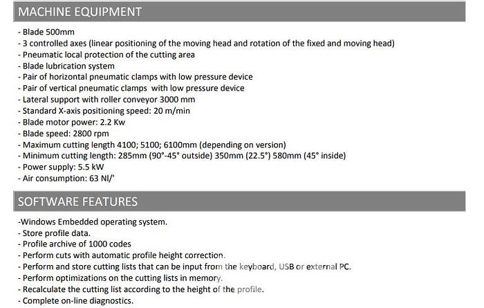 Used Pertici Double Head 500TSE 4.0 Saw