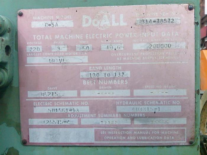 Used 1978 Do-All C-5A