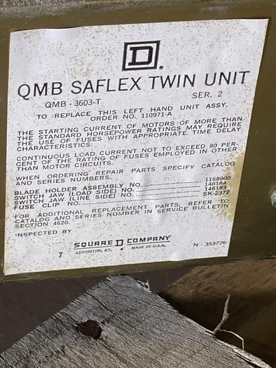 Used Square D QMB-3603T SER T
