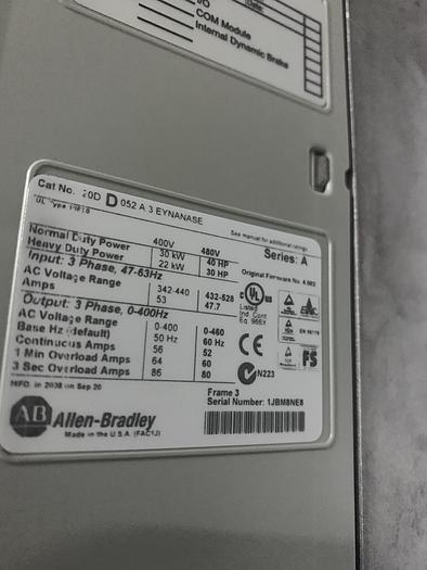 Used ALLEN BRADLEY DRIVE SYSTEM MFG. 2008
