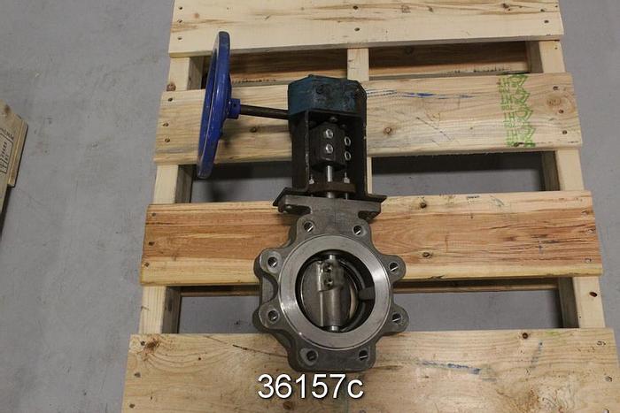 Used Jamesbury 4" Hand Operated Butterfly Valve, 815L-11-3600 MT #36157