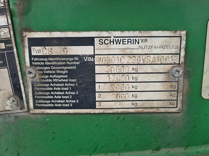 Used 1997 Schweriner CS 20 Container chassis 20ft. steel suspension