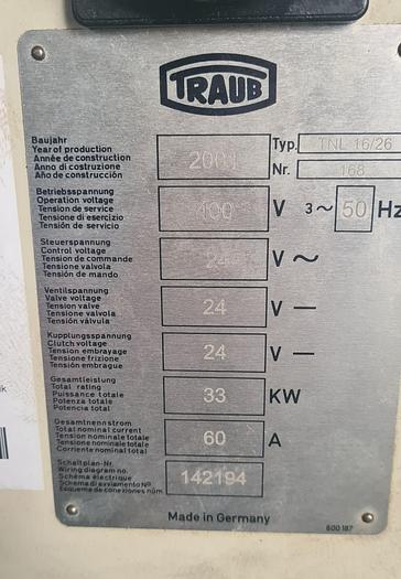 Usado 2001 INDEX TRAUB TNL26