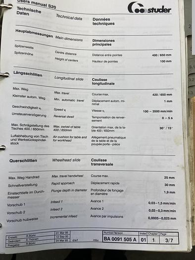 Usado 202 Studer S20-2