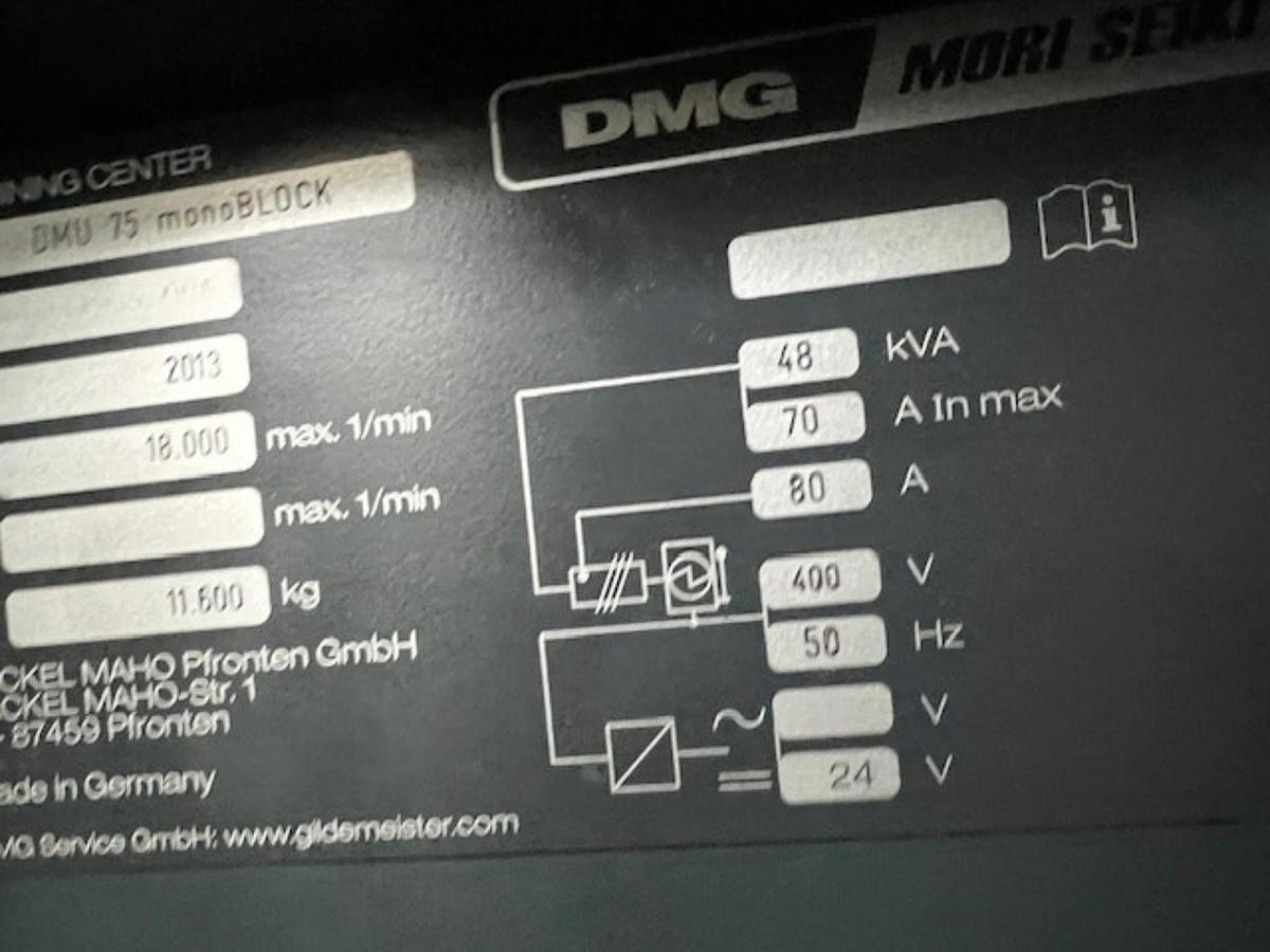Usado 2013 DMG DMU75 MONOBLOCK