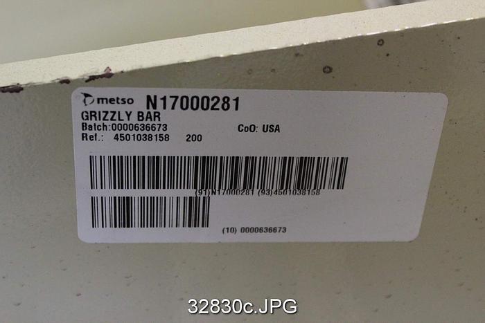 Used Metso N17000281 Replacement Sectional Bars for Grizzly Feeder System #32830