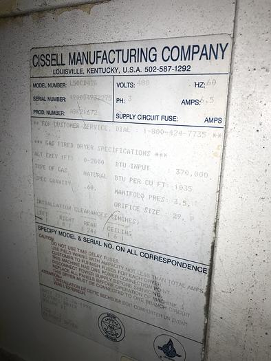 Used Cissell 120lb gas dryer