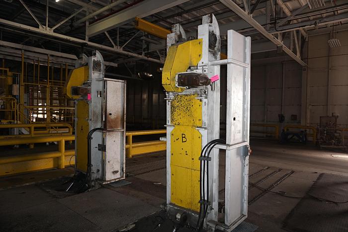 Used 50' LONG BELT CONVEYOR 64" WIDE MATERIAL W/ BALE DUMPER