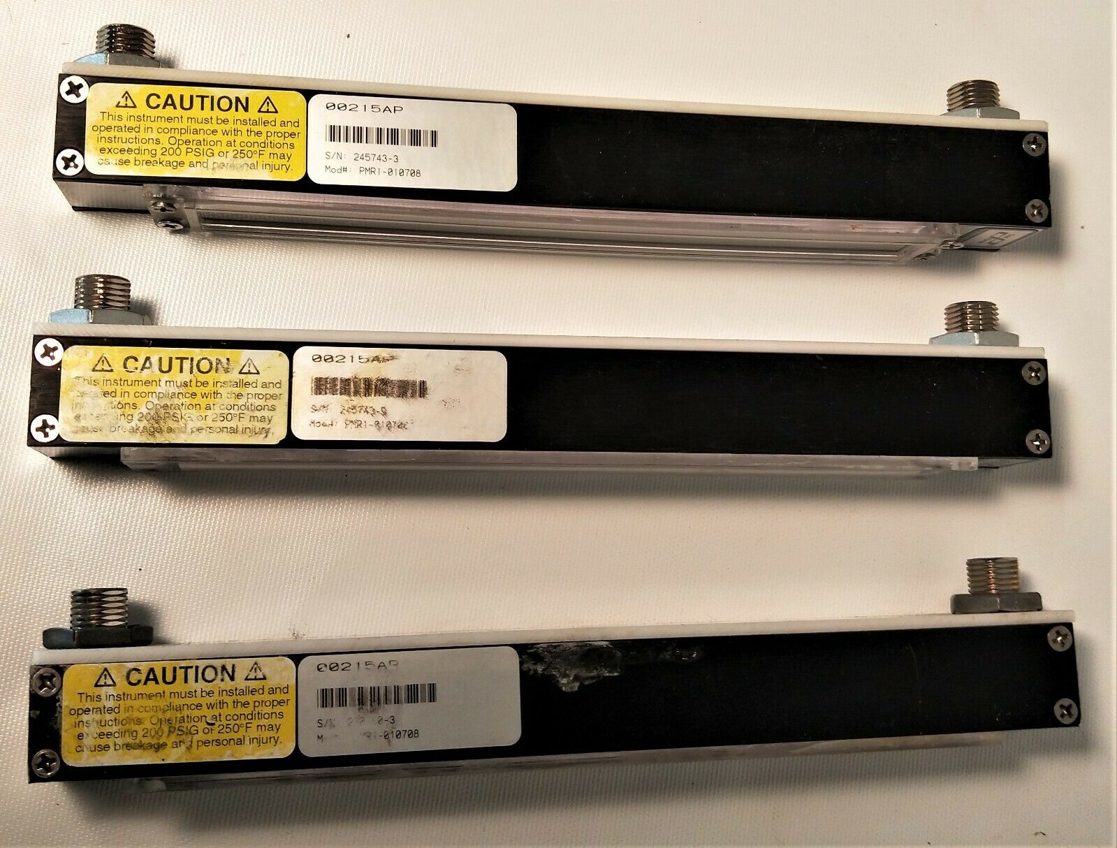 Used Cole-Parmer PMR1-010708 Variable Area Flow Meter (100mL/min)