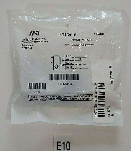 *NEW IN BAG* Micro Detectors FS1/0P-E Photoelectric Switch Fiber Optic Sensor