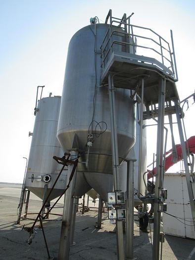 Used Silo, 600 CF, S/st, 8' x 11', Cone Btm, 72.5 PSI, #L742244