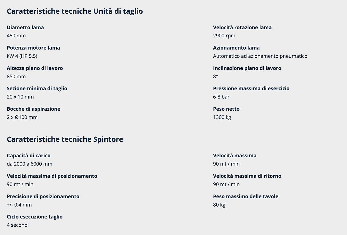 Troncatrice con spintore STROMAB TR 450 Matrix