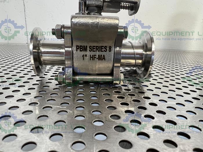 Used PBM  SIHFE8X-G-04G Ball Valve w/ 1" Sanitary Fitting, 600PSIG