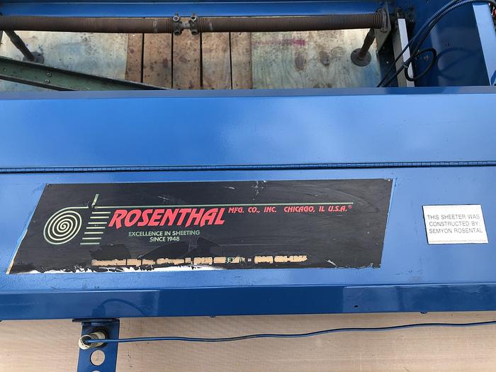 Used 60" ROSENTHAL SHEETER WA-S-5-UBVAA W/ 6" AIR CHUCKS