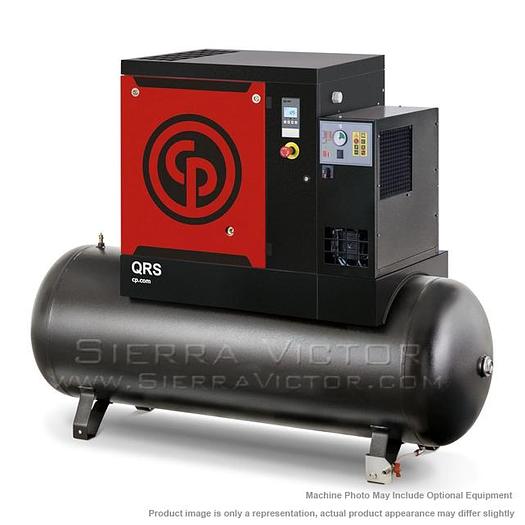 CHICAGO PNEUMATIC 10 HP Belt Drive Quiet Rotary Screw Air Compressor Tank Mount w/Dryer QRS10 HPD-150TM