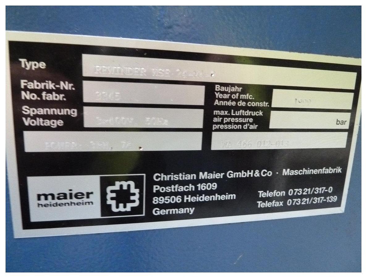 Used 1800mm Maier Isolating nip unit with Maier twin head winder station, taper tension winding device