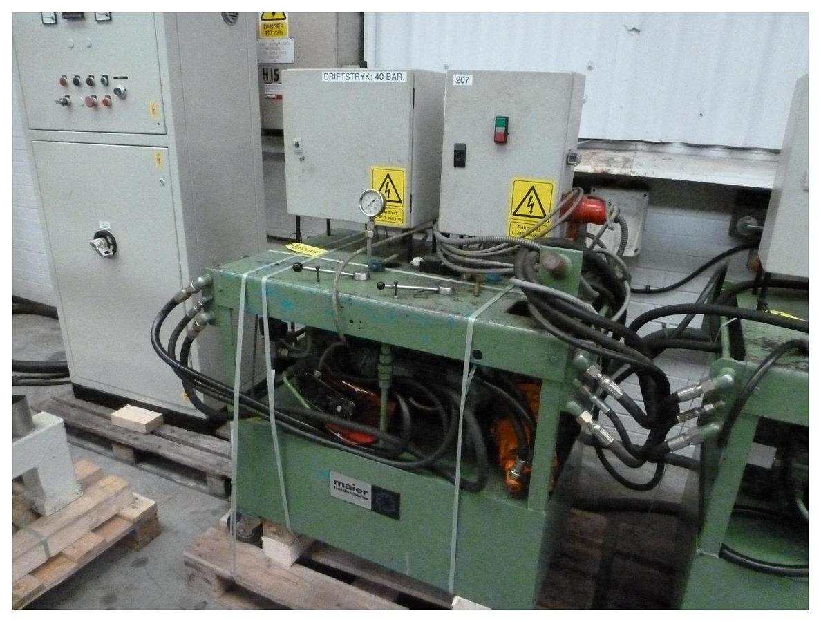 Used 1200mm wide Maier single shaft winder with Maier hydraulic power pack
