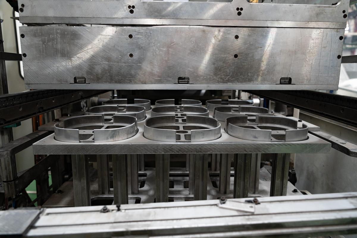 Used Complete PP PS PET Illig RDM 75K and 80K factory comprising 4 in line thermoformers with Amut extrusion systems, Illig thermoformers and stacking. Complete suite of tooling. 2007-2010