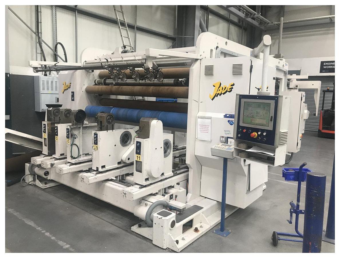 Used 2030mm wide Ashe slitter rewinder with max mill roll of 1200mm. 450mpm max speed 254mm minimum slit. Shaftless unwind. Centre/Centre surface rewind 2008