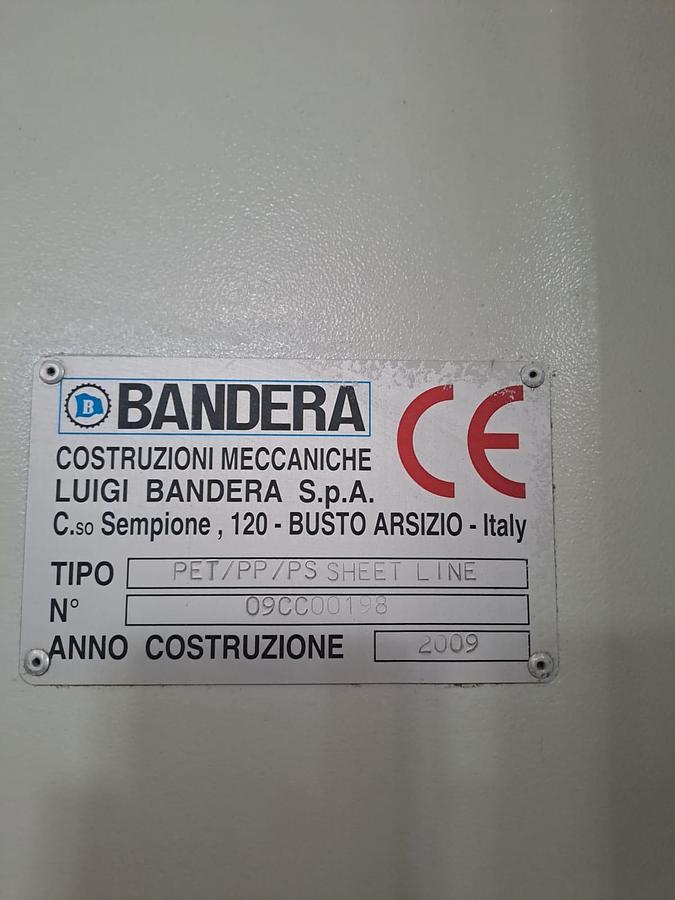Used 1200mm wide Bandera PET PP PS coextrusion sheet line 2009
