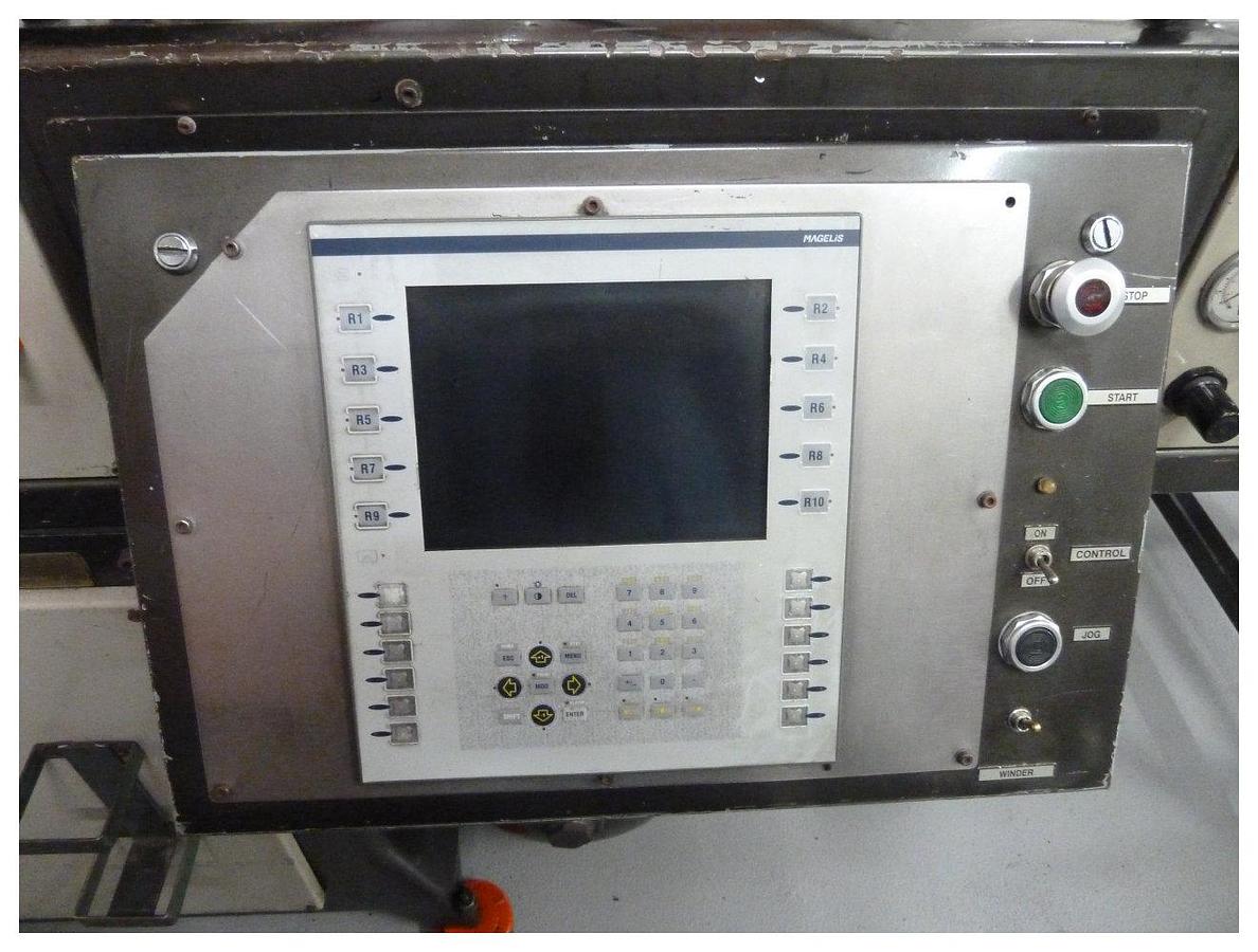 Used 760mm wide GN model 3021C thermoforming machine. 760 x 530mm forming area. 100mm draw. 1992 Stacker from 1998