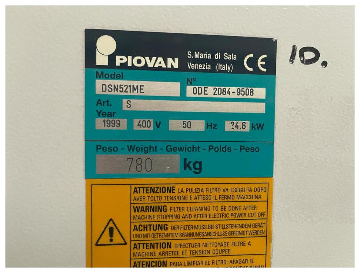 Used 600 Litre Piovan Dryer Model DSN521 MB 25kw Year 1999