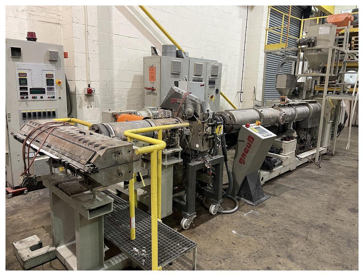 Used 1600mm Wide Battenfeld Gloenco  Sheet Line  120mm Extruder, , 1400mm Die, Roll Stack, Haul Off Winder.