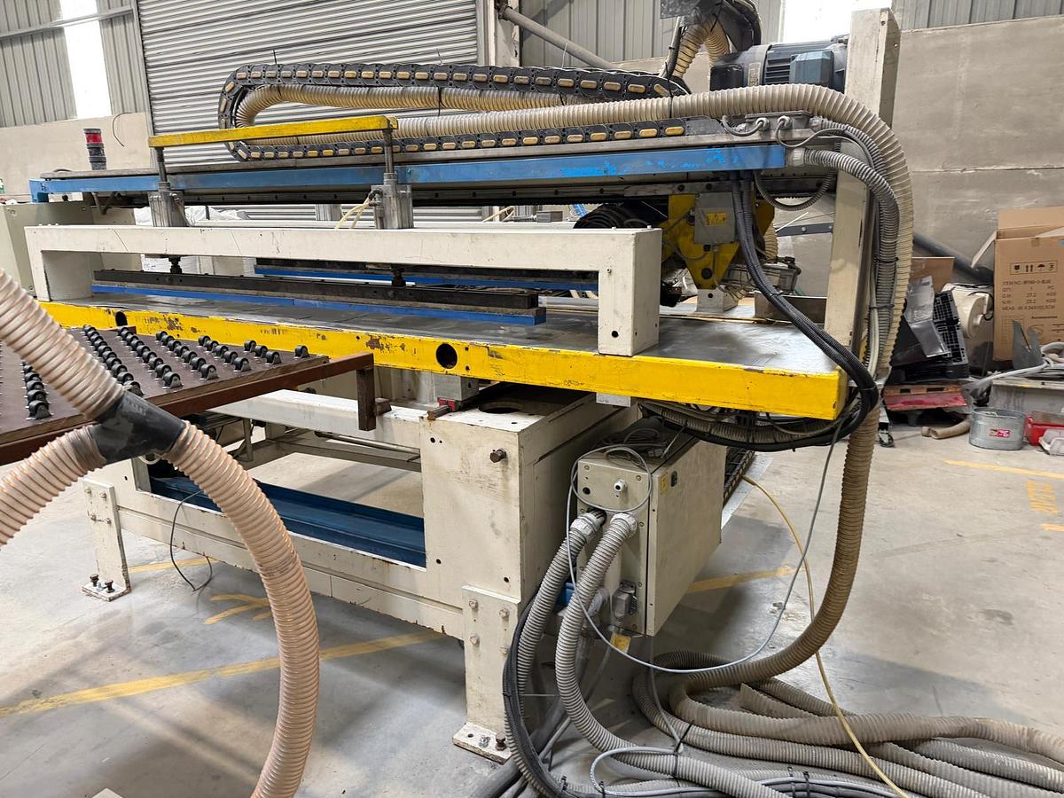 Used 2300mm wide Welex Italproducts sheet line. 120mm extruder, with gear pump and 2300mm die head. 2300mm calender, haul off cross cut saw.