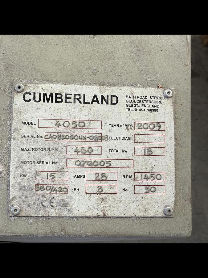 Used 600 x 400 Cumberland granulator