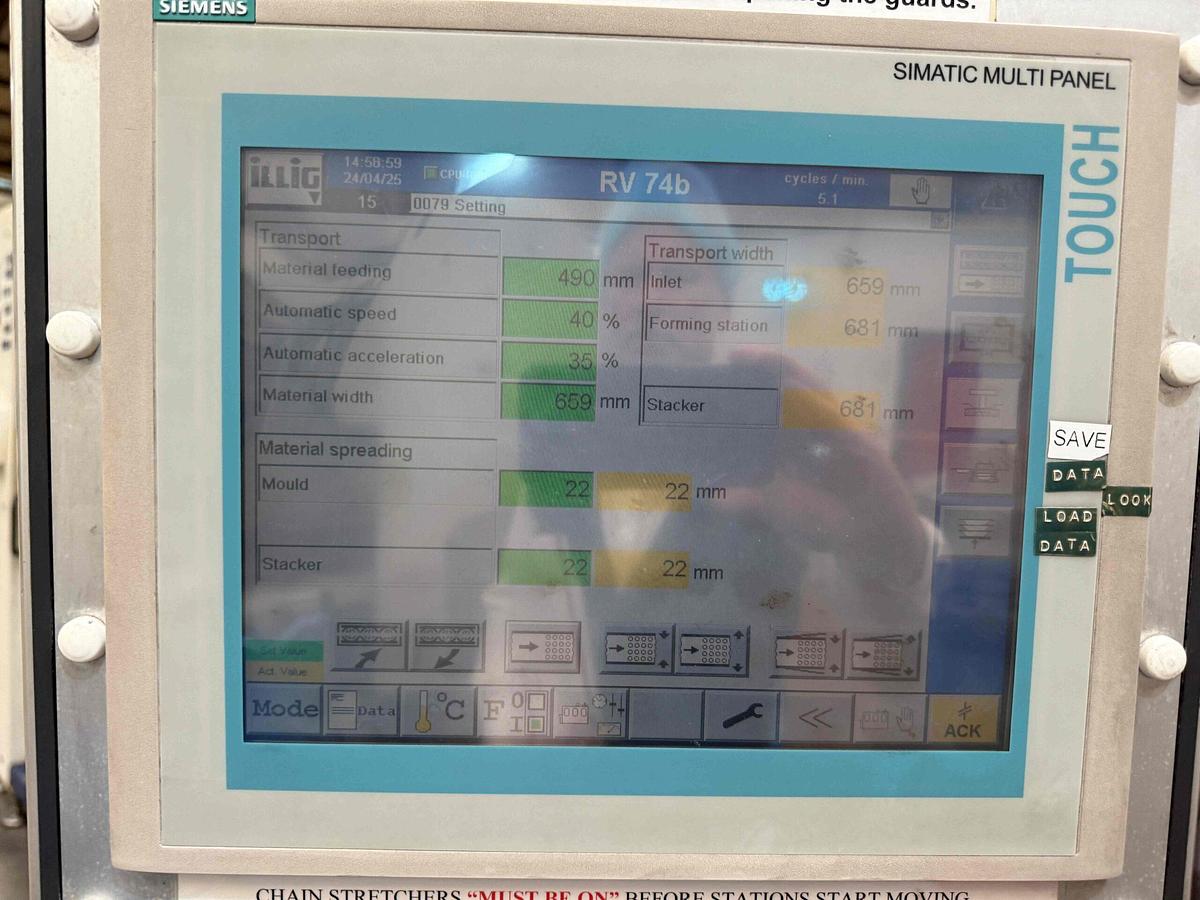 Used 700mm X 500mm Illig Model Rv74b Vacuum Former 2006