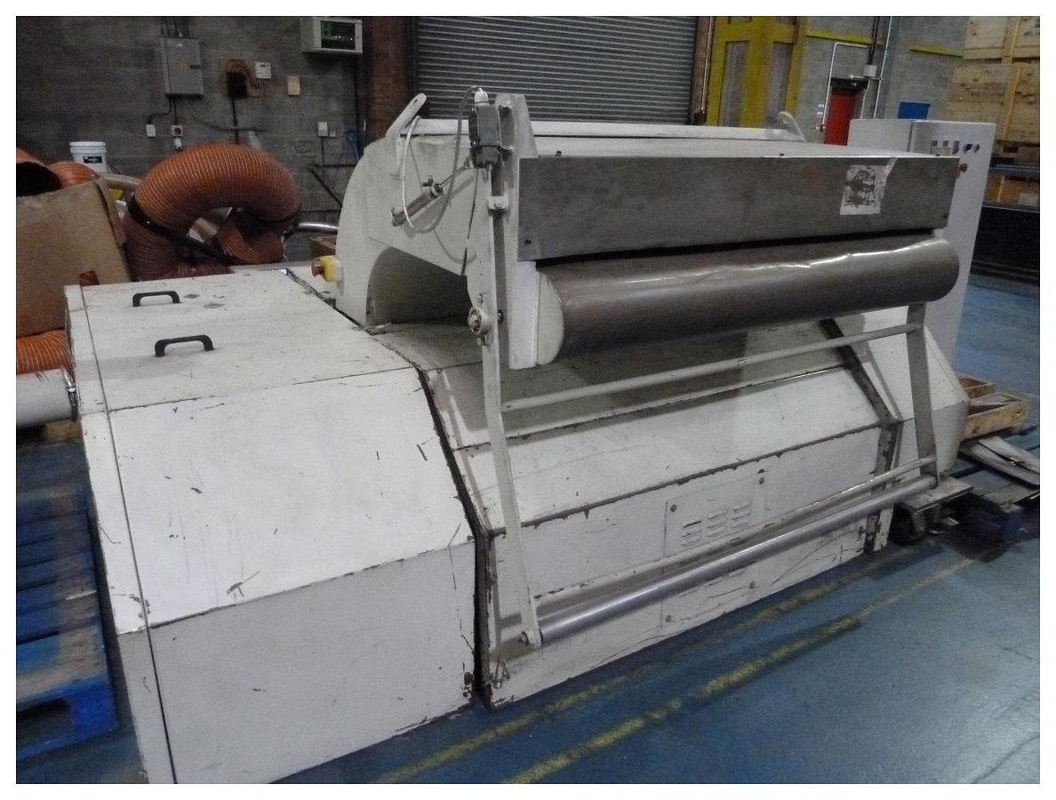 Used 1400mm (56") Wide AEC granulator. Circa 11 kw motor. Fan take off. Soundproofed. Skeletal waste granulator. Separate control panel.