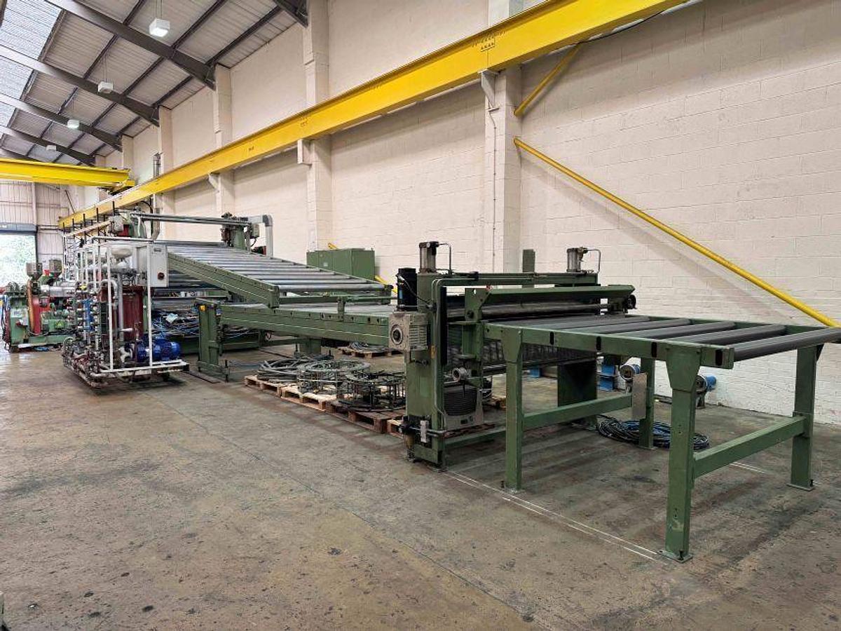Used 1800mm Wide Kuhne Coextrusion Sheet Line. 150mm, 70mm, 45mm Extruders, Edi Die, 1800mm X 500mm Diameter Roll Stack, Haul Off Guillotine 1995