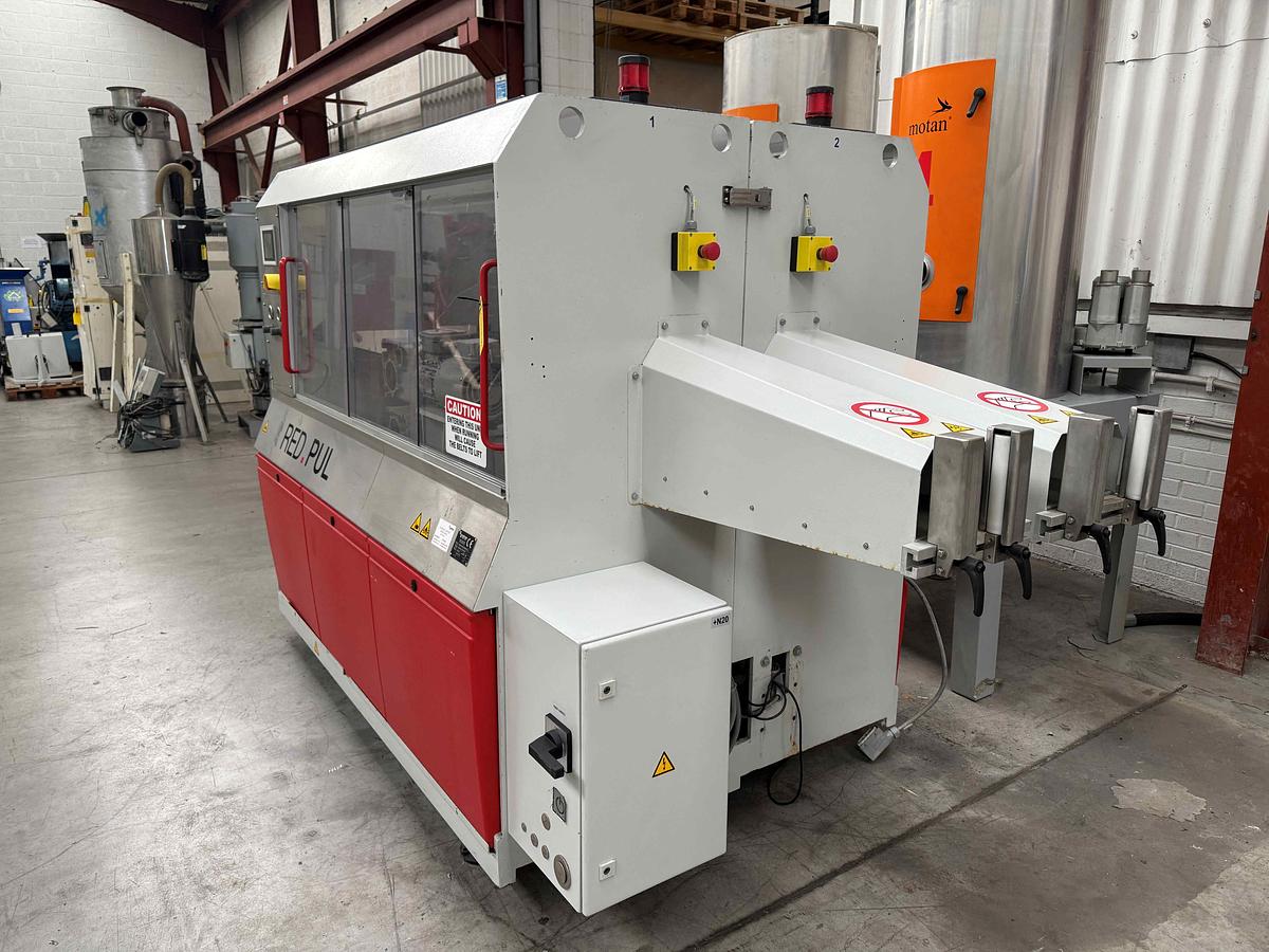 Used 200mm wide Greiner model RED.PUL 08/20-200B-DUAL-II Dual Pull Haul Off Unit. 2018
