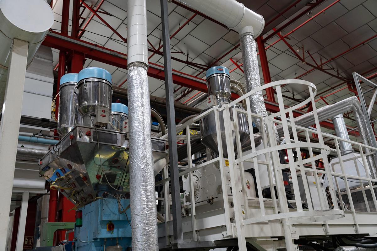 Used Complete PP PS PET Illig RDM 75K and 80K factory comprising 4 in line thermoformers with Amut extrusion systems, Illig thermoformers and stacking. Complete suite of tooling. 2007-2010