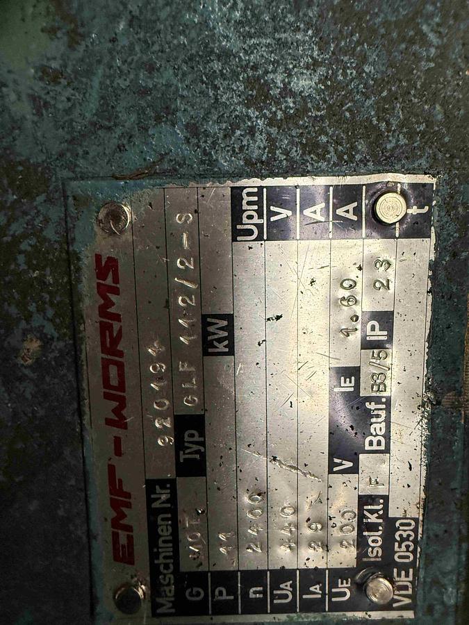 Used 105mm Kuhne single screw extruder model K105 - 33D. Fan cooled Vented with hydraulic screen changer,power pack, Maag 56/56 gear pump. 11kw motor.