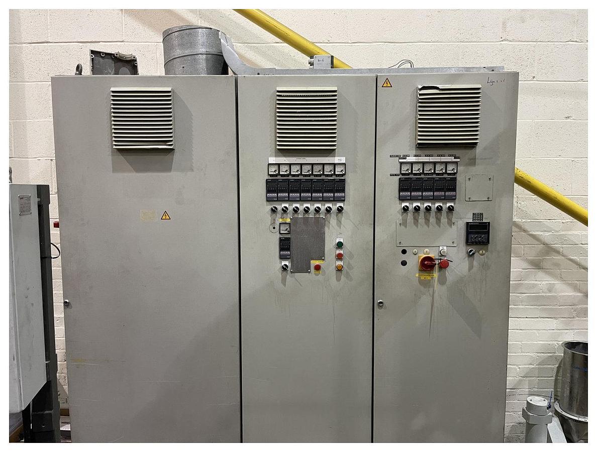 Used 1600mm Wide Battenfeld Gloenco  Sheet Line  120mm Extruder, , 1400mm Die, Roll Stack, Haul Off Winder.