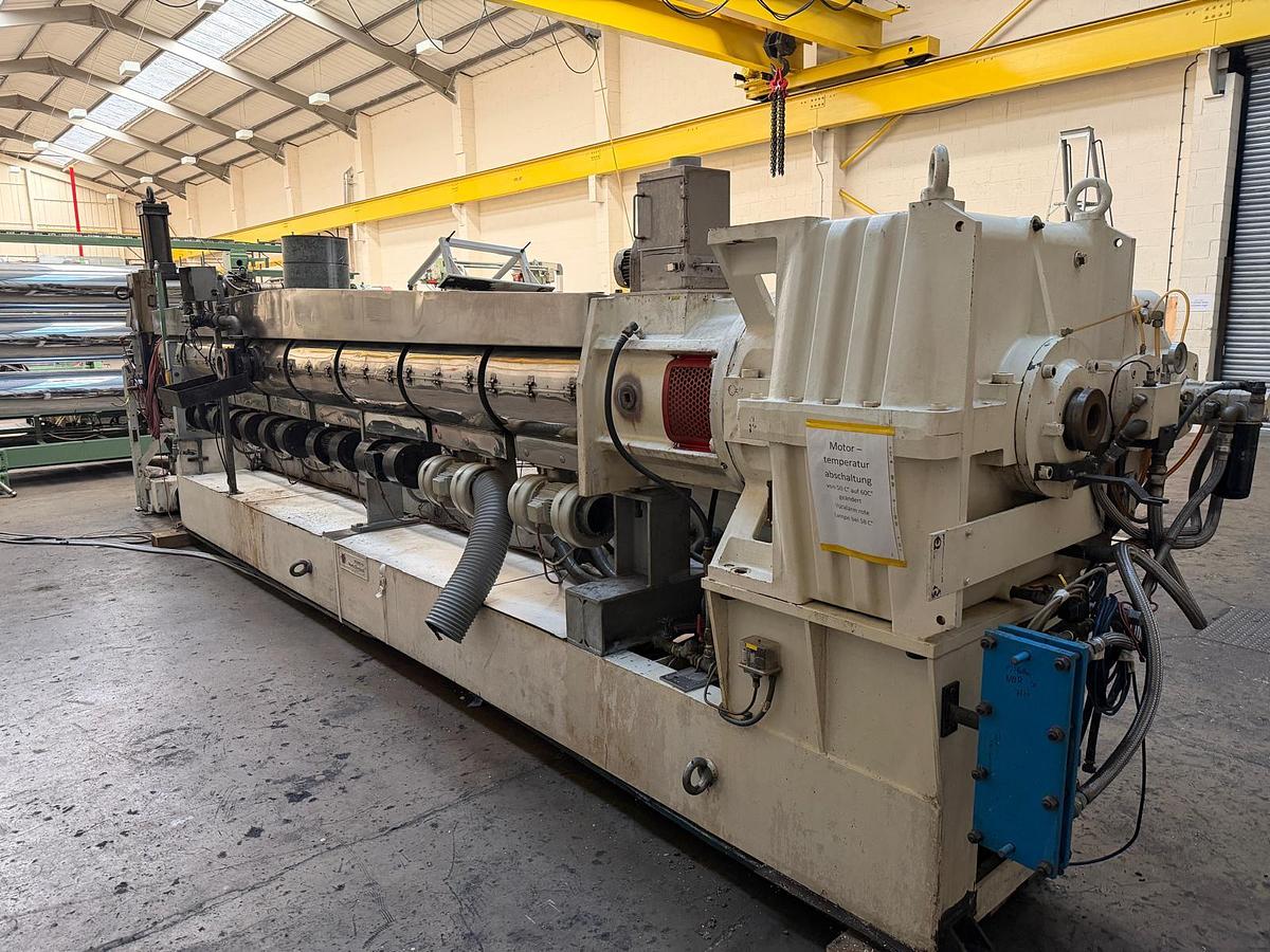 Used 175mm Erwepa Davis Standard Single Screw Extruder Vented. 350kw Dc Motor With Drive. Electrically Heated Barrel, Screen Changer, Gear Pump 1996