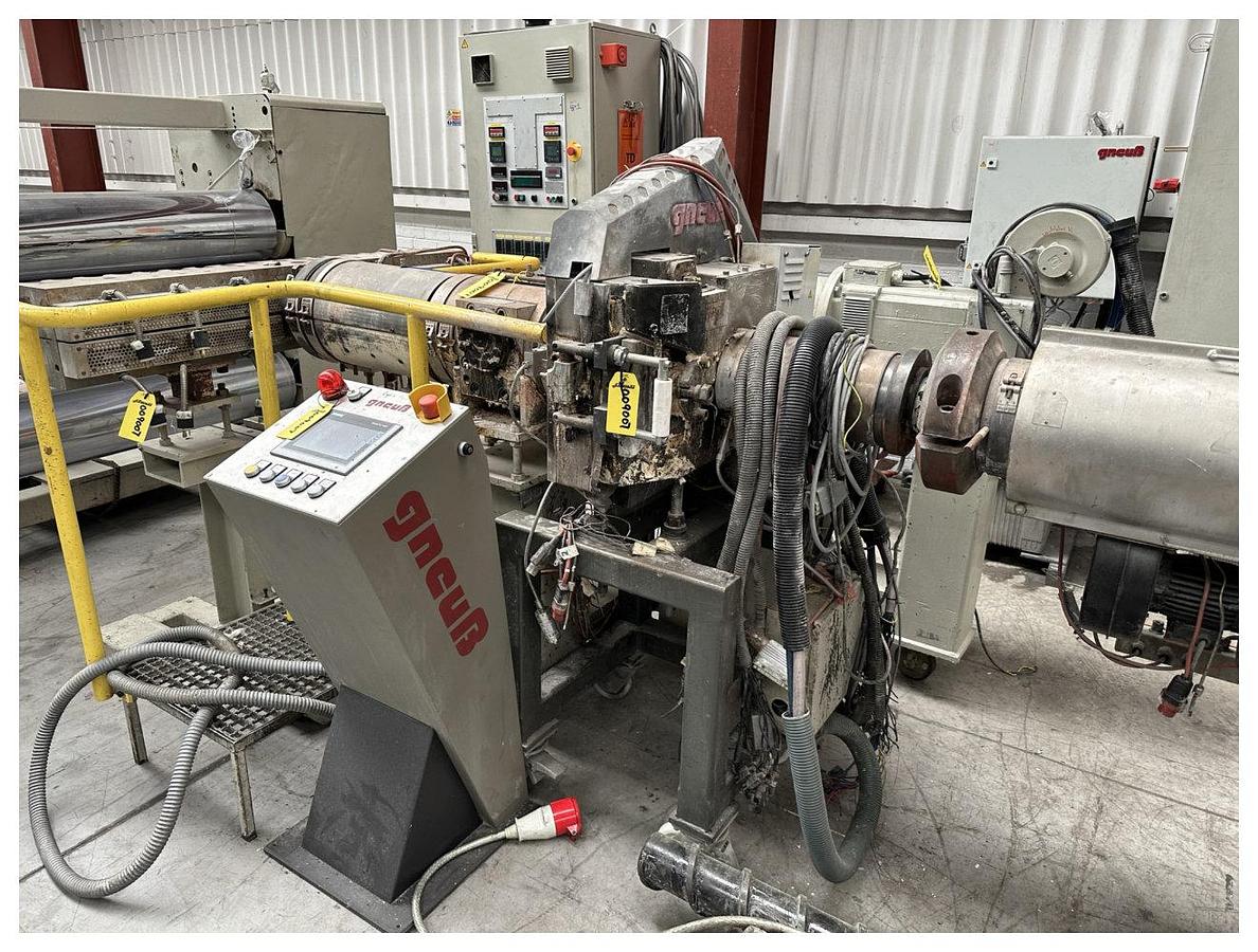 Used 120mm Battenfeld Single Screw Extruder With 250hp Dc Motor. Fan Cooled Barrel. 32d Plugged Vent.  . PP PET