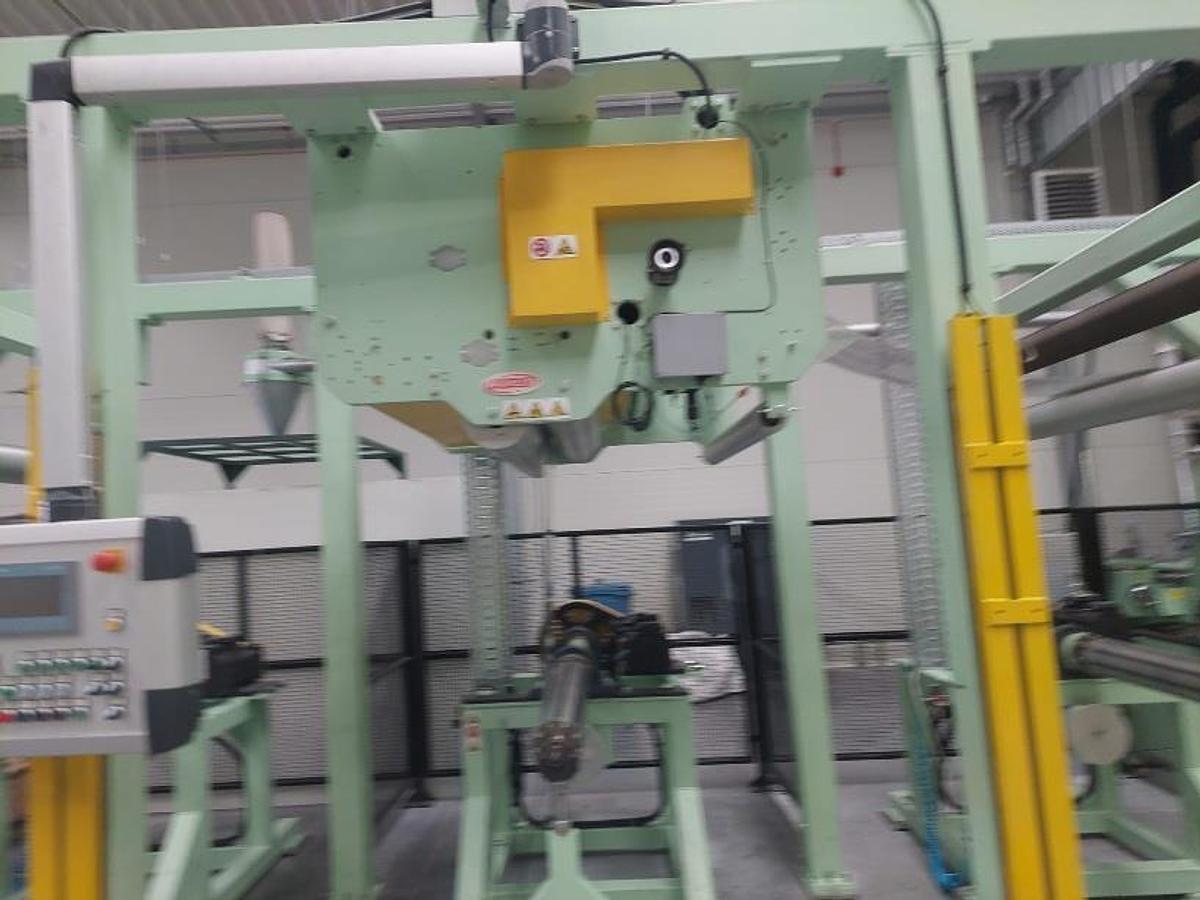 Used 1000mm wide Amut PET sheet line. 0.2-1.5mm. 100mm+48mm single extruders, 1000mm wide x 450mm calender, scanner, haul off 3 station winder. 2018